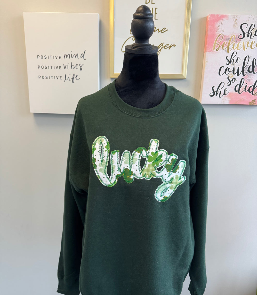 Lucky Applique Embroidered Sweatshirt