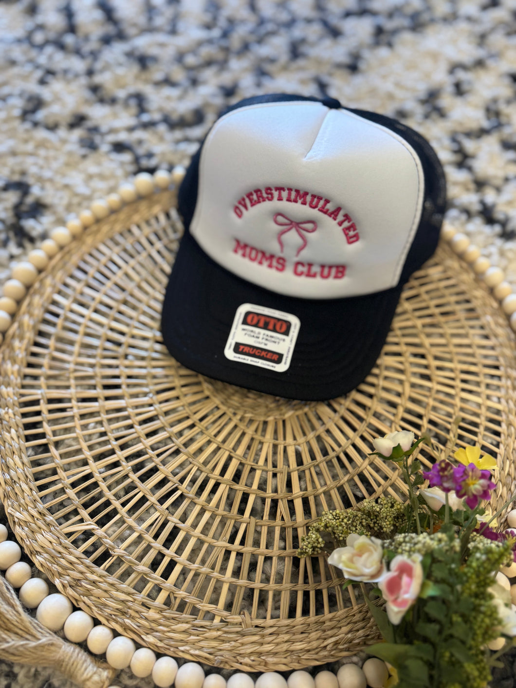 Overstimulated Moms Club Embroidered Trucker Hat