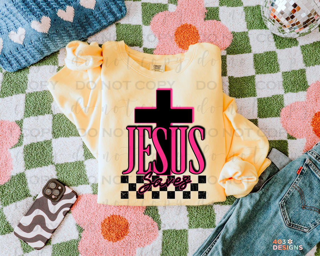 Jesus Saves DTF Transfer