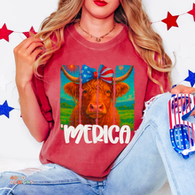 Load image into Gallery viewer, Merica Highland Cow DTF Transfer
