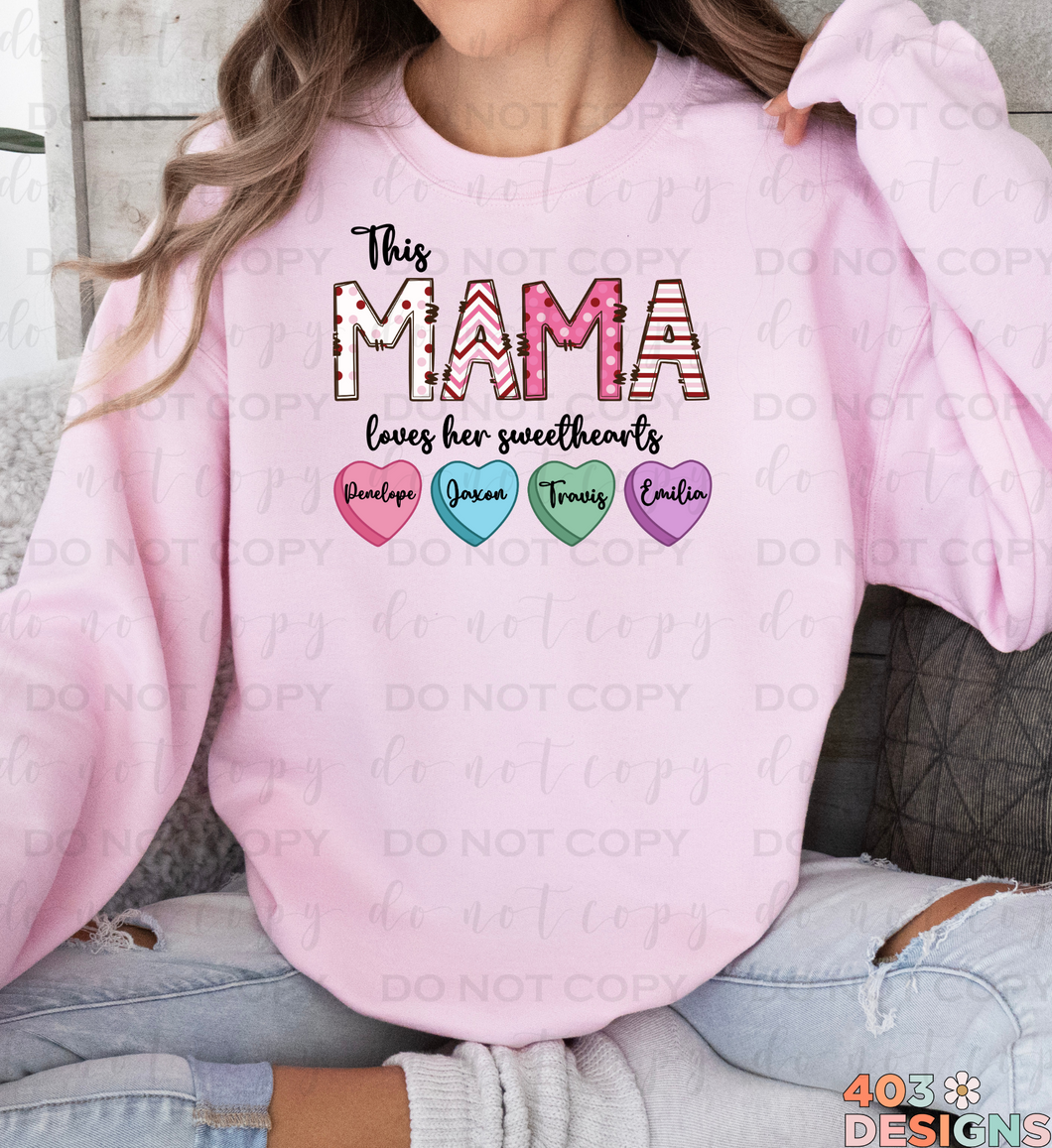 Personalized Loves Her Sweethearts Sweatshirt