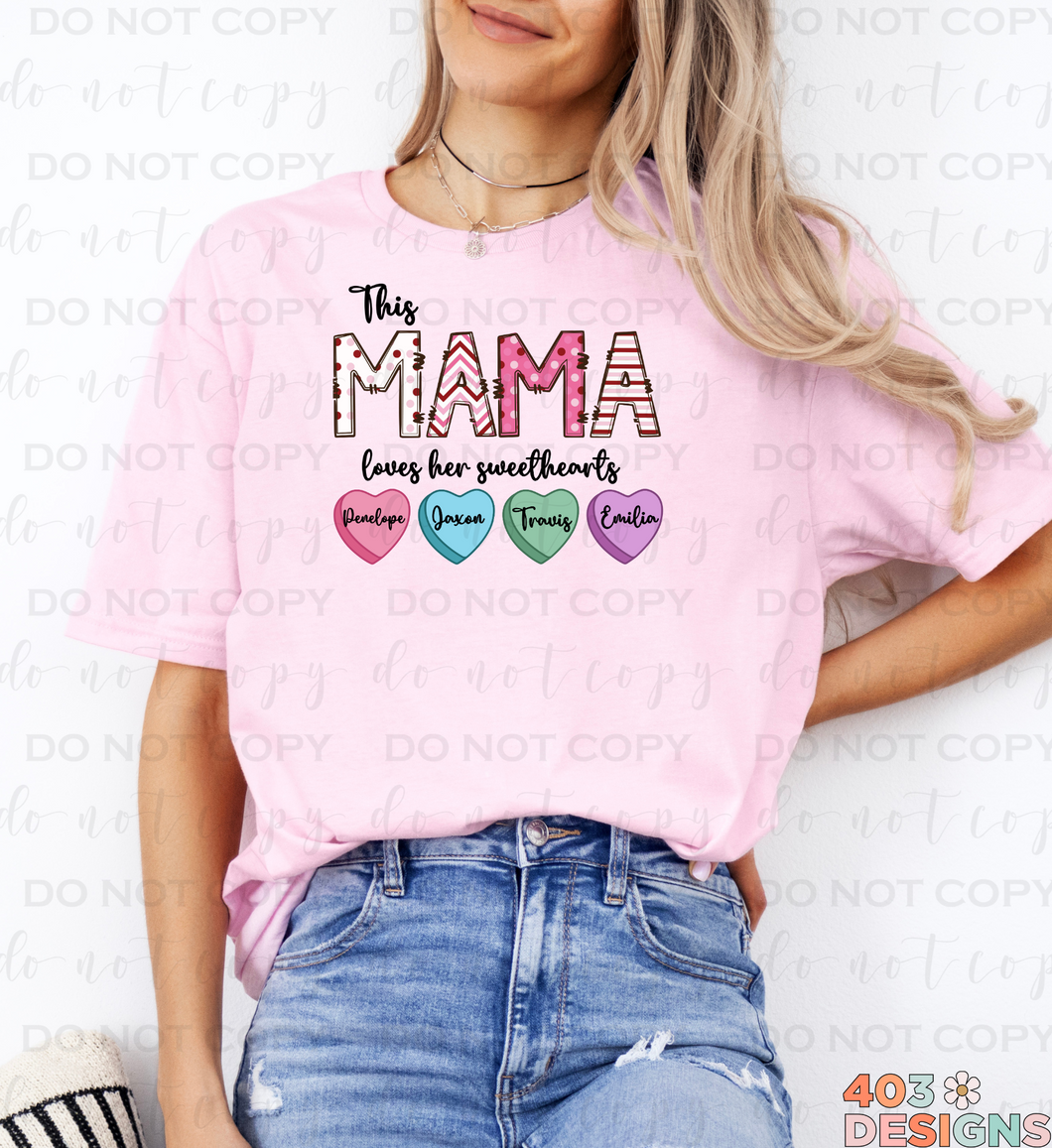 Personalized Loves Her Sweethearts T-Shirt