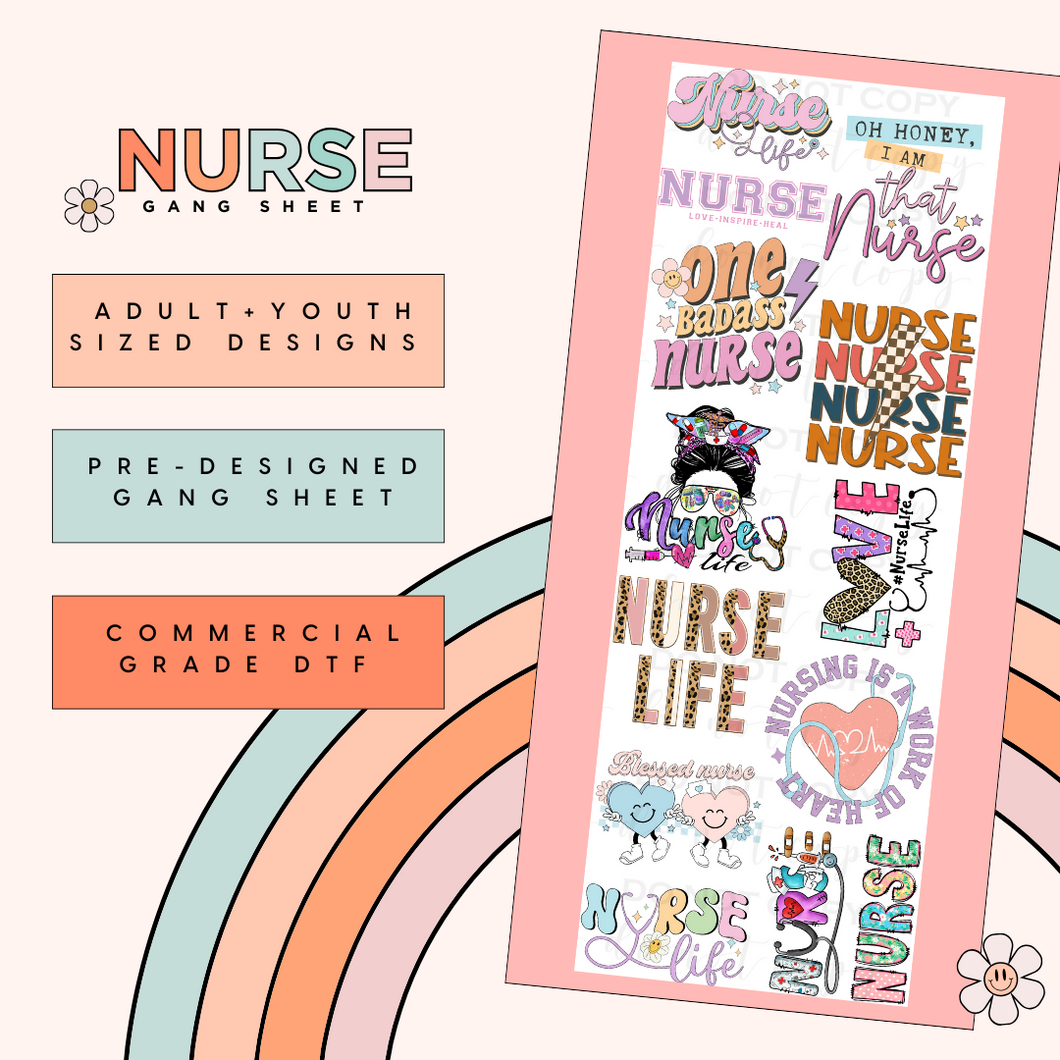 Nurse Pre-Made Gang Sheet