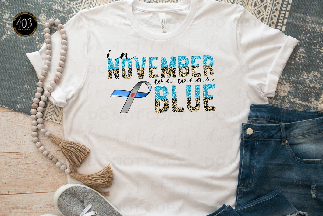 November We Wear Blue DTF Transfer