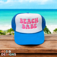 Load image into Gallery viewer, Beach Babe Embroidered Trucker Hat
