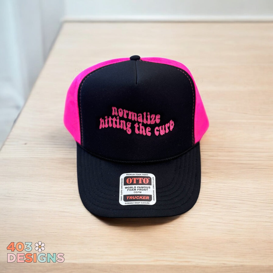 Normalize Hitting The Curb- Embroidered Trucker Hat