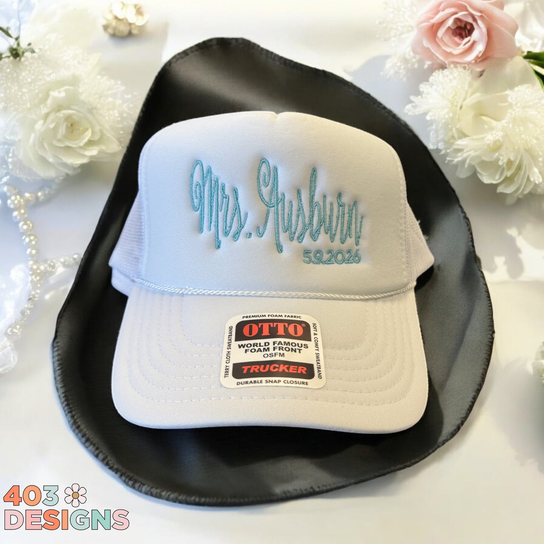 Custom Bridal Embroidered Trucker Hat