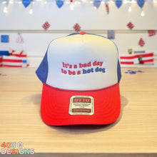 Load image into Gallery viewer, It&#39;s A Bad Day To Be A Hot Dog- Embroidered Trucker Hat
