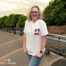 Load image into Gallery viewer, Patriotic Cherry- Comfort Colors Embroidered T-Shirt
