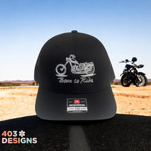 Load image into Gallery viewer, Born To Ride Motorcycle Embroidered Richardson 112 Trucker Hat
