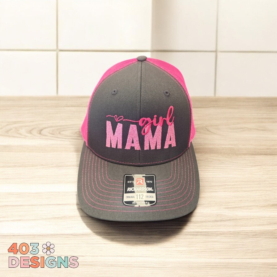 Girl Mama Embroidered Richardson 112 Trucker Hat
