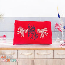 Load image into Gallery viewer, Liberty Bows- Comfort Colors Embroidered T-Shirt

