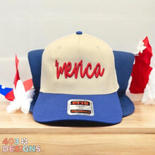 Load image into Gallery viewer, &#39;Merica Puff Embroidered Trucker Hat
