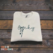 Load image into Gallery viewer, Green Lucky Embroidered Sweatshirt
