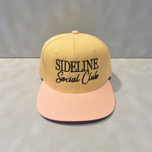 Load image into Gallery viewer, Sideline Social Club Embroidered Pinstriped Trucker Hat
