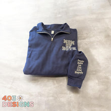 Load image into Gallery viewer, Embroidered quarter zips (boy mom, girl mom, mom of both)
