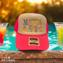 Load image into Gallery viewer, Mama needs a margarita- multi colored embroidered hat
