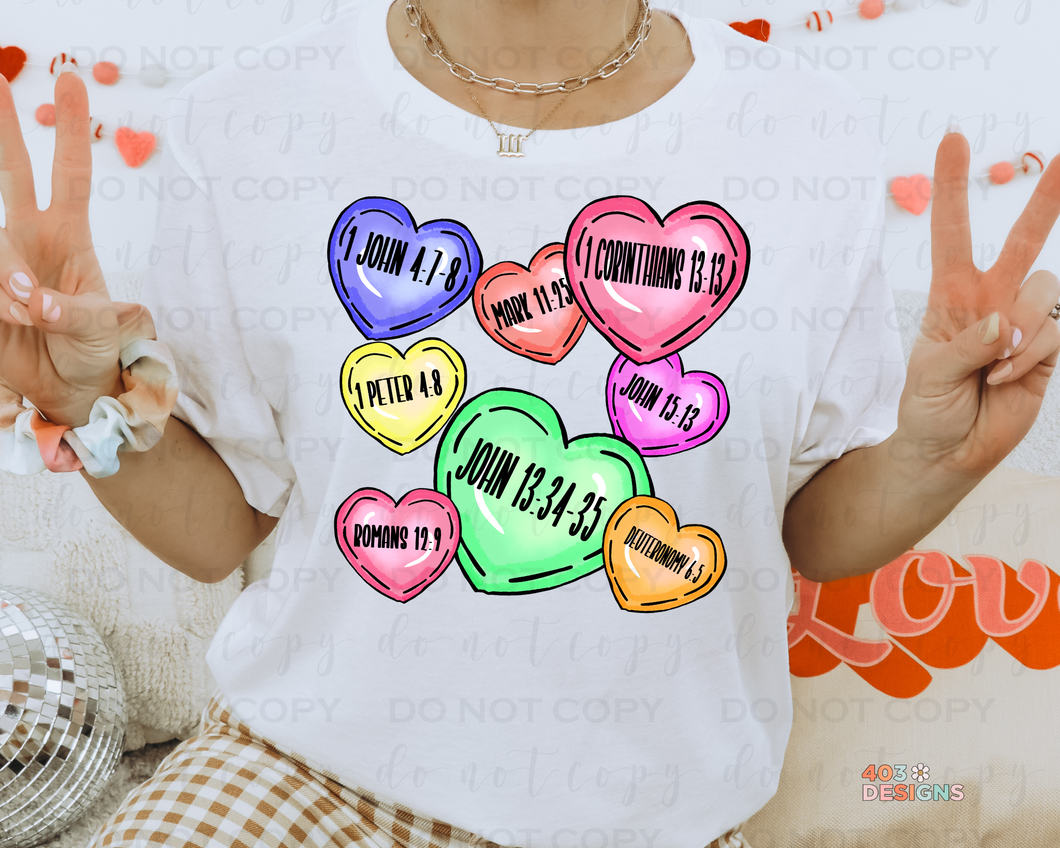 Scripture Hearts DTF Transfer