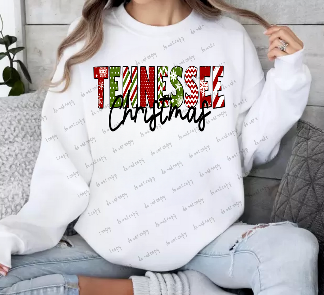 Red/Green Tennessee Christmas Crewneck Sweatshirt