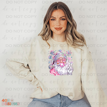 Load image into Gallery viewer, Pink Retro Santa Bubble Gum Completed Sweatshirt
