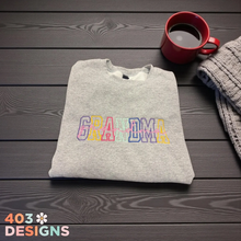 Load image into Gallery viewer, Mama, Mommy, Mimi, Nana, or Gigi- Embroidered Sweatshirt
