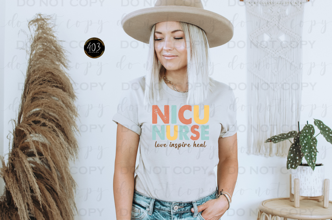 NICU Nurse- Love Inspire Heal DTF Transfer