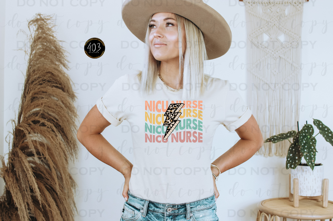 Lightening Bolt NICU Nurse DTF Transfer