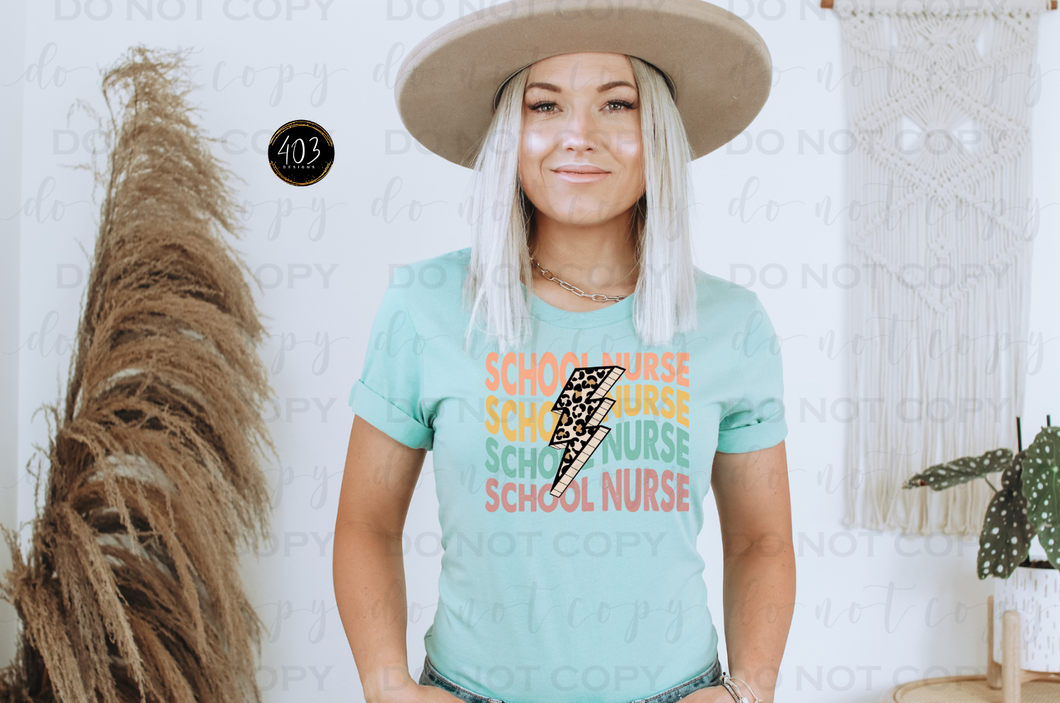 Lightening Bolt School Nurse DTF Transfer