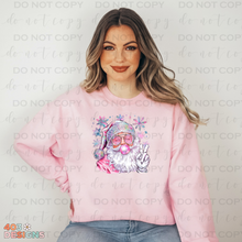 Load image into Gallery viewer, Pink Retro Santa Bubble Gum Completed Sweatshirt
