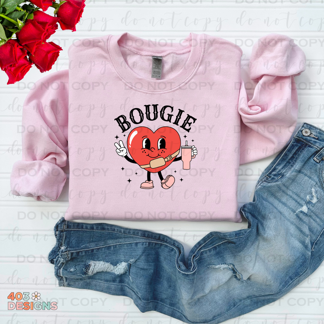 Bougie Valentine's Day Heart Sweatshirt