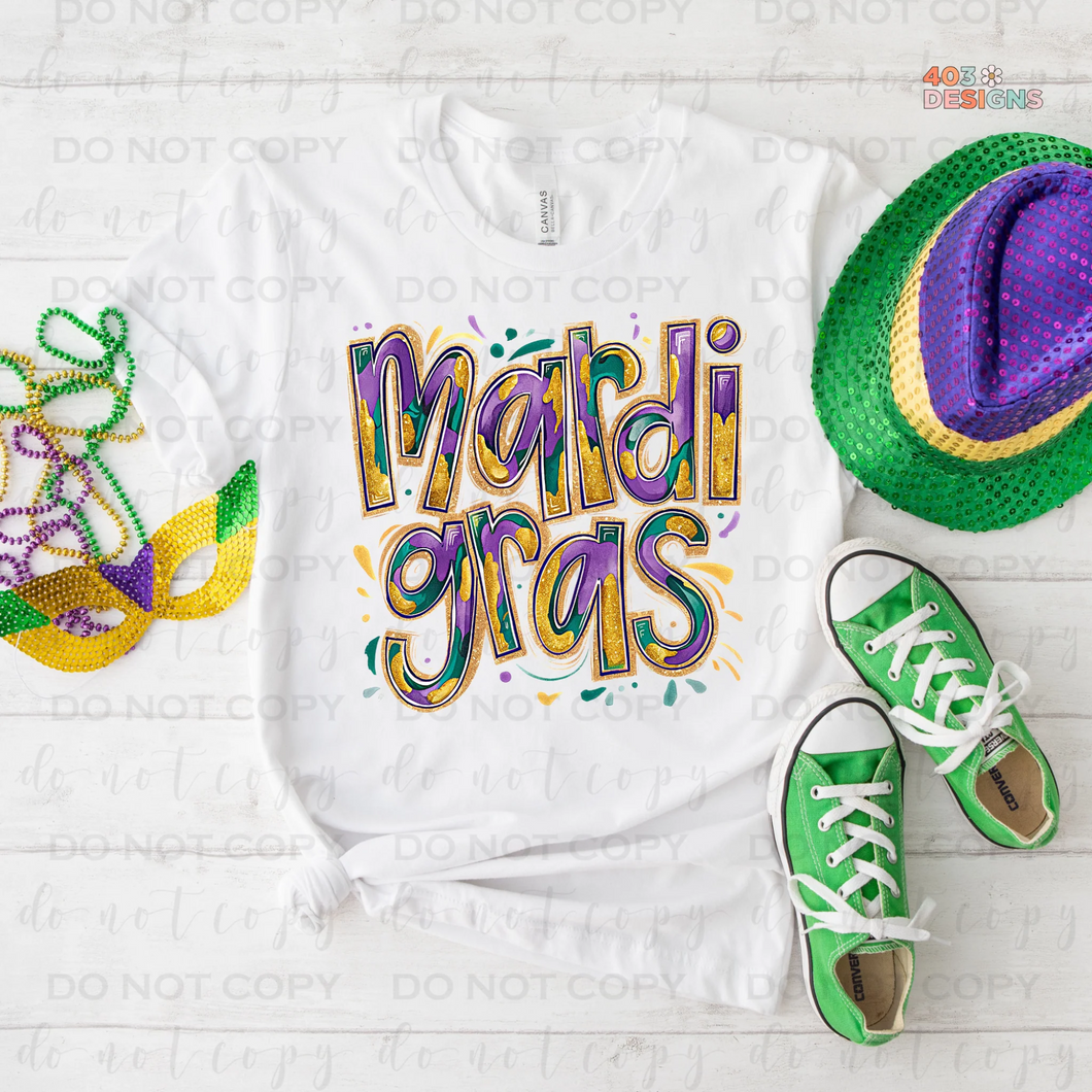 Mardi Gras Brush Stroke T-Shirt