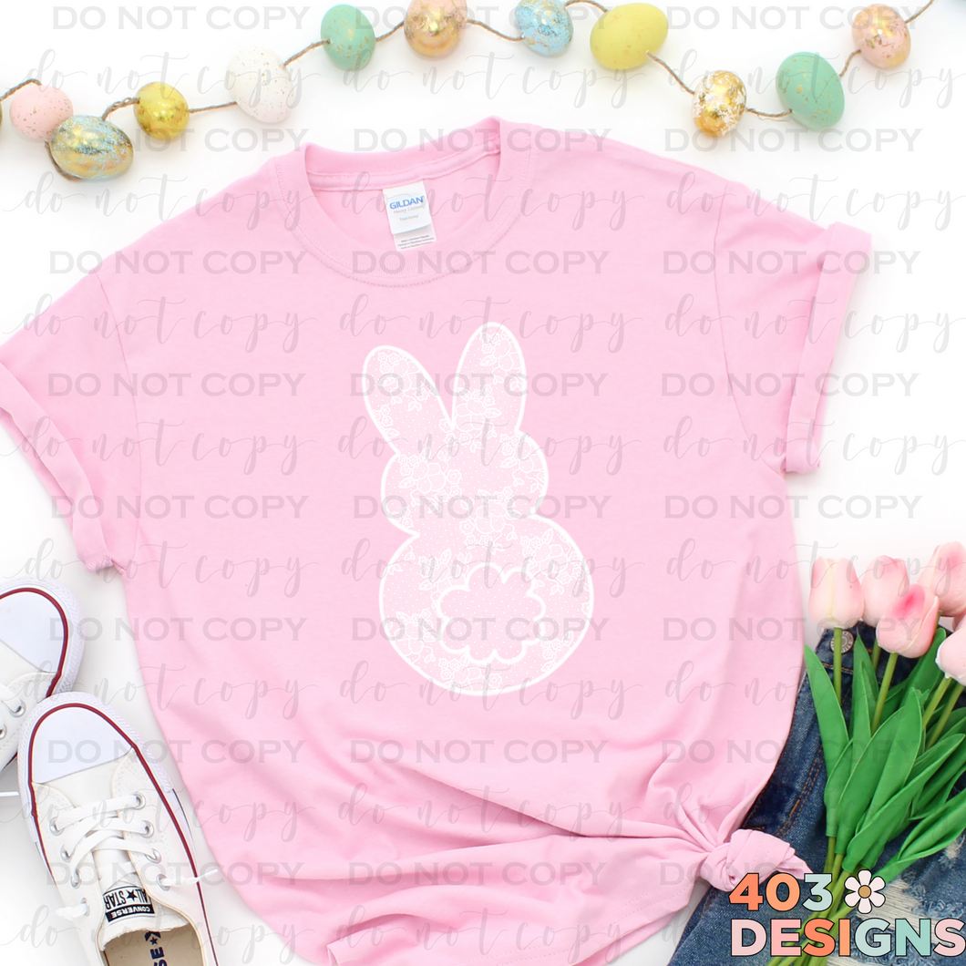 White Lace Bunny T-Shirt