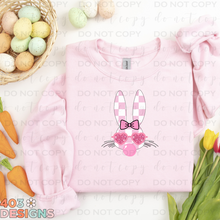 Load image into Gallery viewer, Checkered Pink Bunny Sweatshirt
