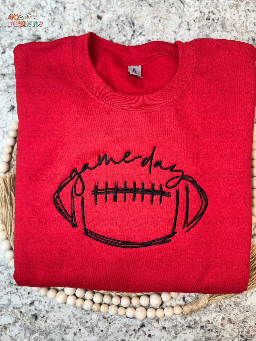 Embroidered Gameday Football Sweatshirt