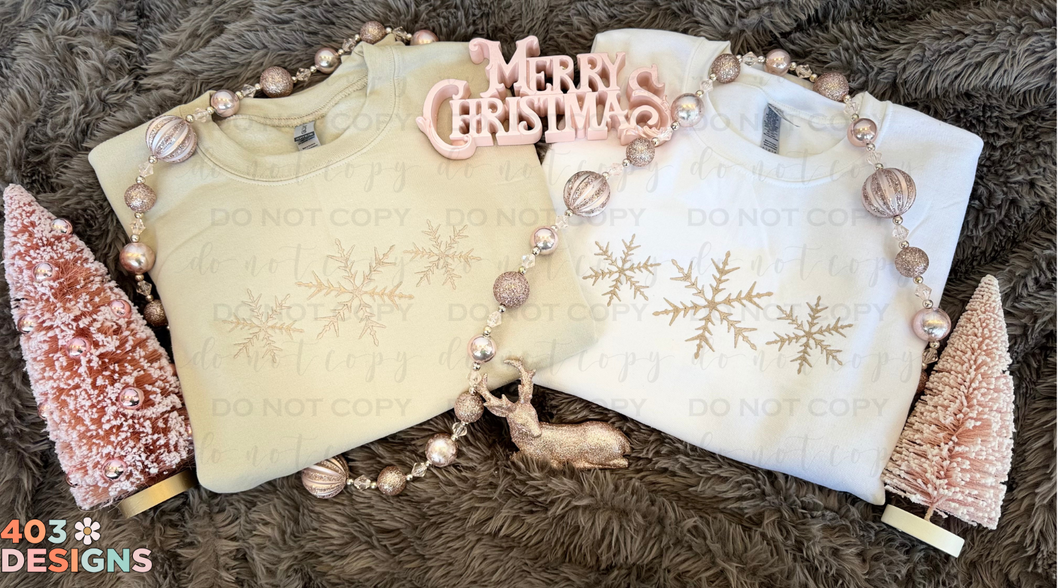 Embroidered Snowflakes Crew Neck Sweatshirt (retail - please read description)