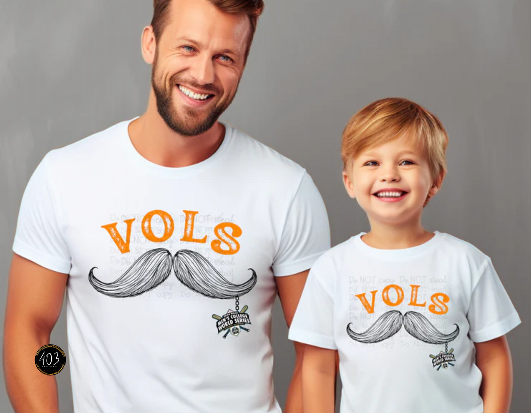 TN Baseball Mustache DTF Transfer
