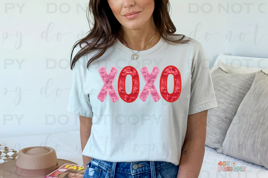 XOXO Faux Sequin T-Shirt