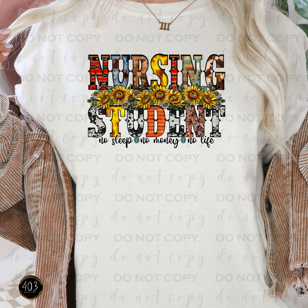 Nursing Student Western DTF Transfer