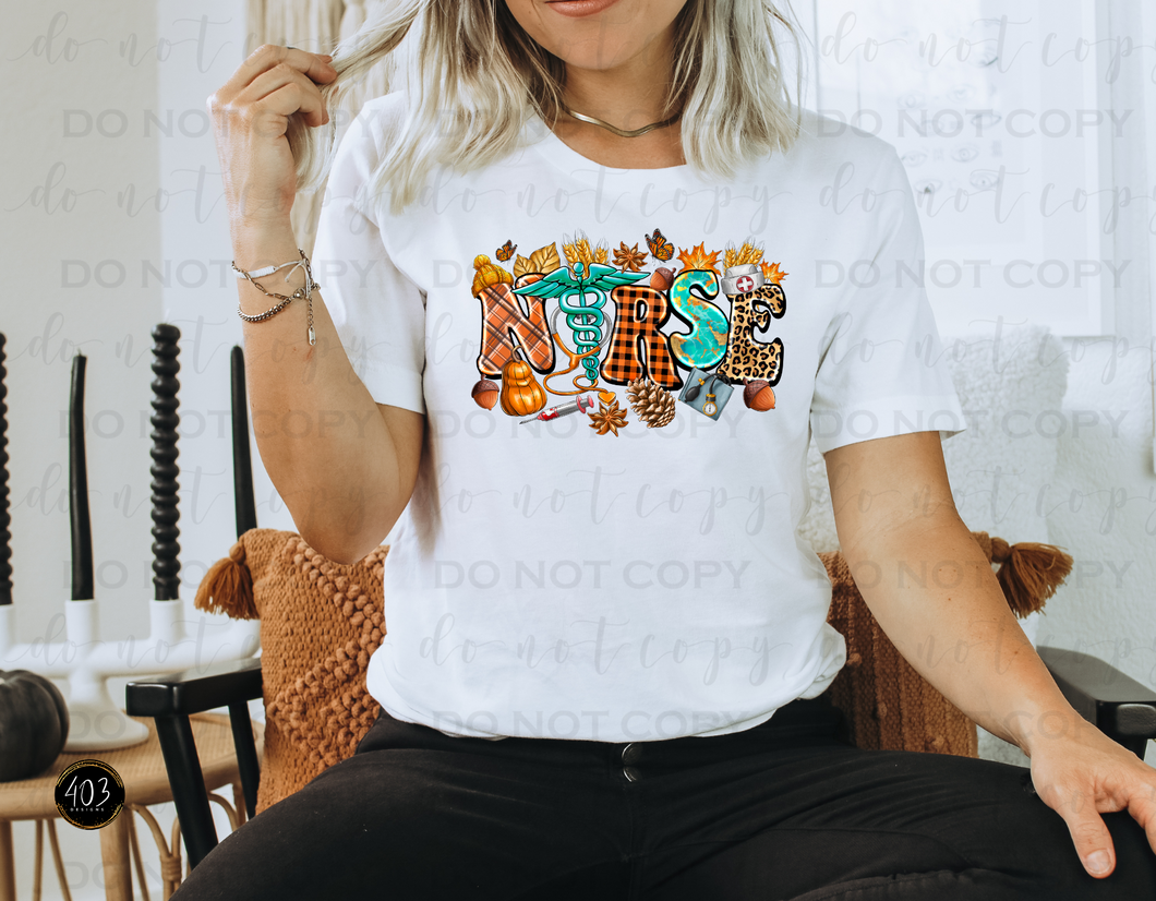 Fall Nurse DTF Transfer