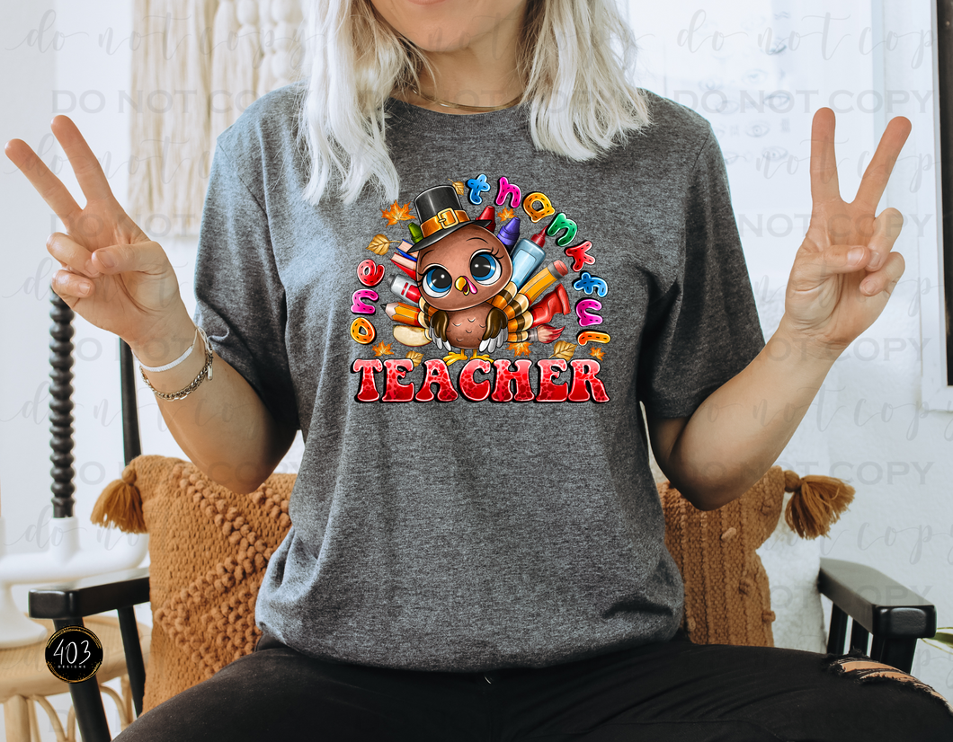 One Thankful Teacher DTF Transfer