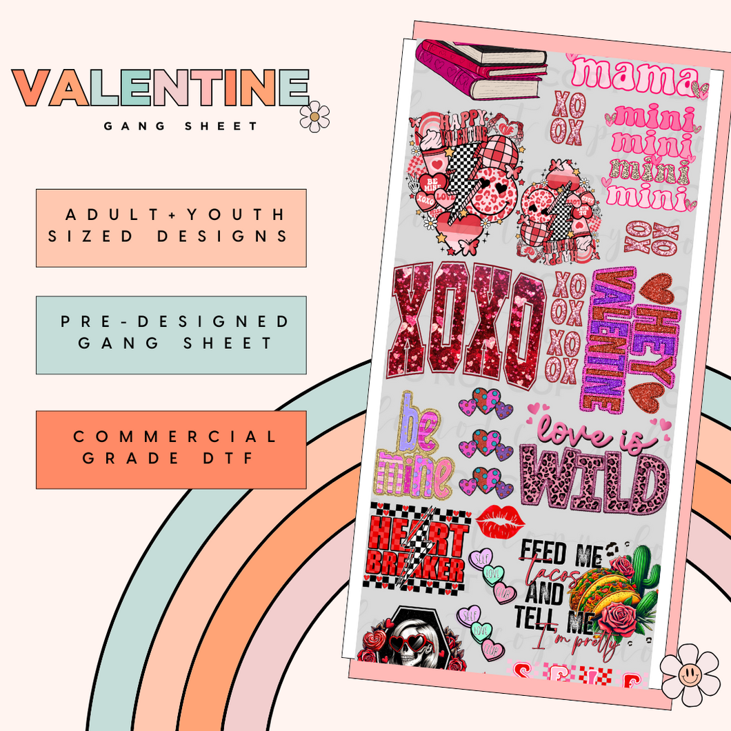 Valentine's Day Pre-Made Gang Sheet