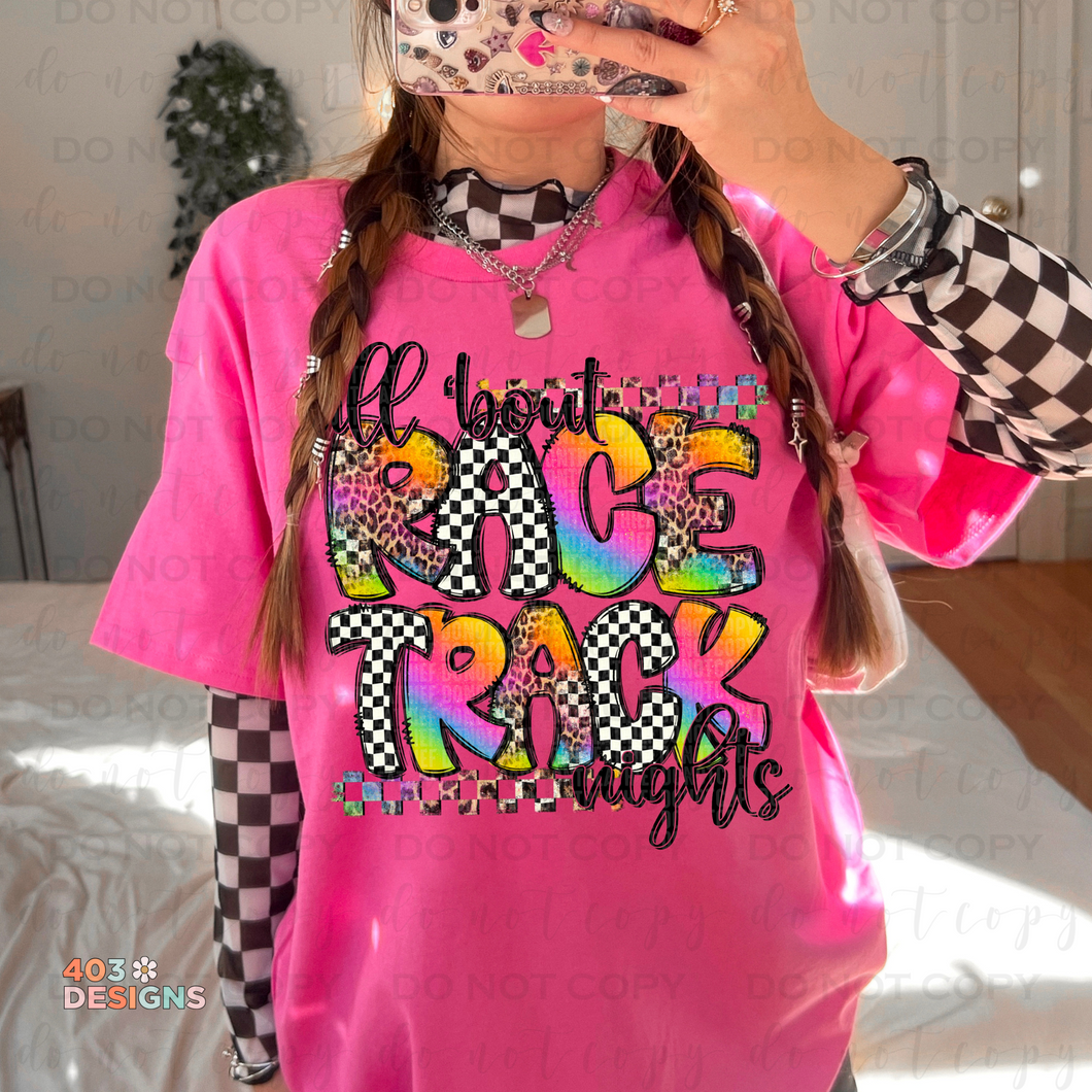 All About Race Track Nights DTF Transfer