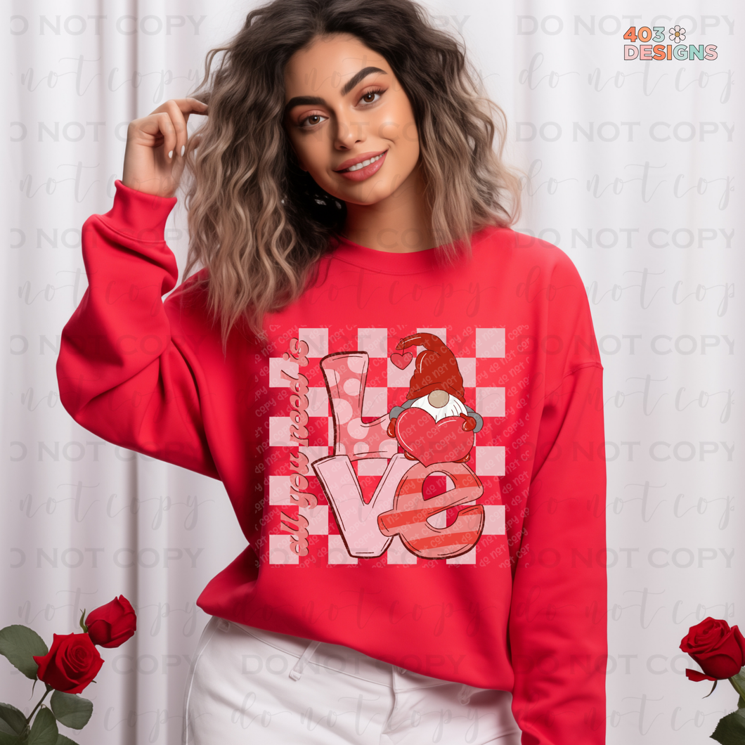All You Need Is Love DTF Transfer