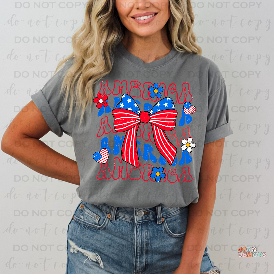 America Bow DTF Transfer