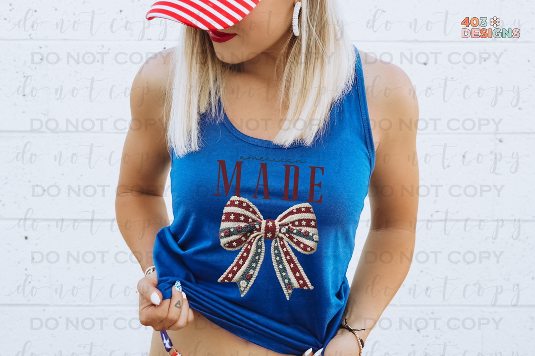 America Made Crochet Bow DTF Transfer