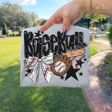 Load image into Gallery viewer, Baseball Bow Bat DTF Transfer
