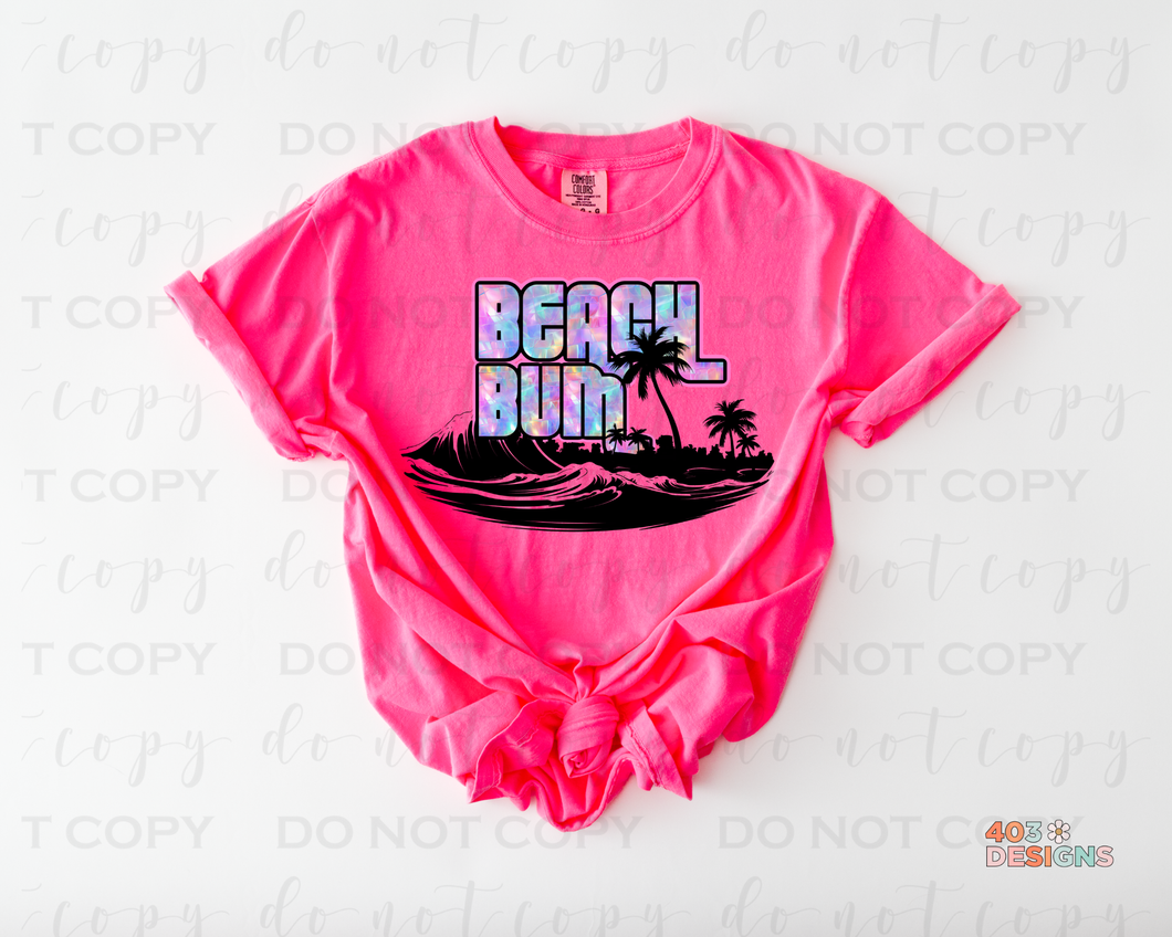 Beach Bum Holographic DTF Transfer