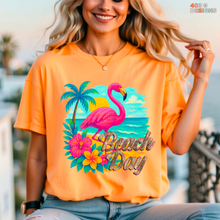 Load image into Gallery viewer, Beach Day Flamingo DTF Transfer
