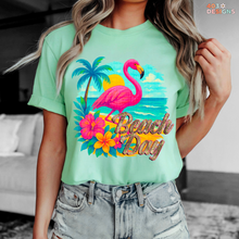 Load image into Gallery viewer, Beach Day Flamingo DTF Transfer
