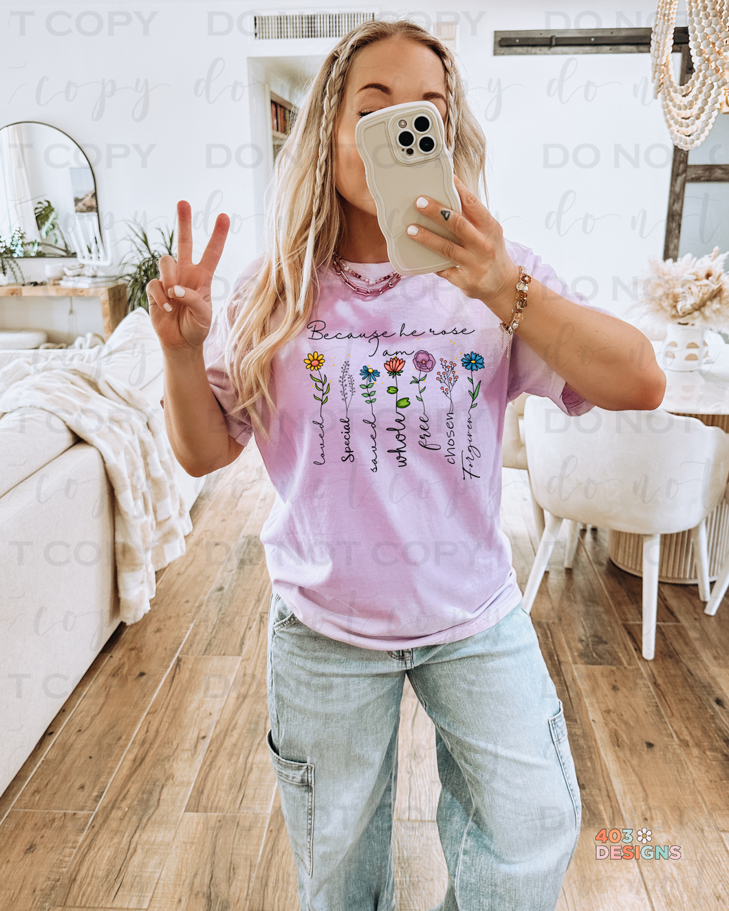 Because He Rose DTF Transfer